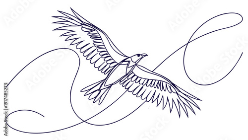 Majestic eagle soaring through the air with outstretched wings