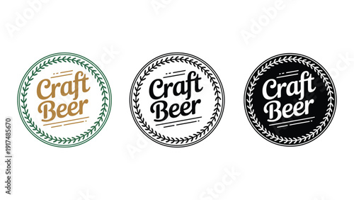 Three circular logos with the text 'Craft Beer' inside.