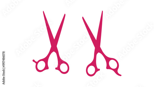 Scissors pink icon illustration for design and crafting projects