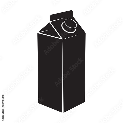 Juice carton Vector, Silhouette, Illustration