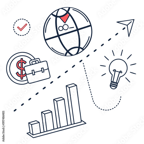 A financial growth concept with global economy and innovation