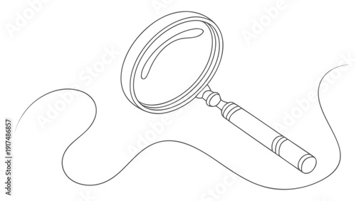 Magnifying glass with sleek handle and modern design for investigation and discovery