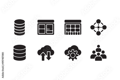 SaaS Cloud Database Infrastructure Icons