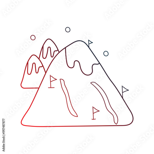 Ramp doodle icon with white background vector stock illustration