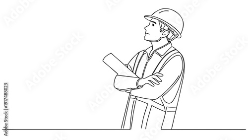 Construction Worker with Plans