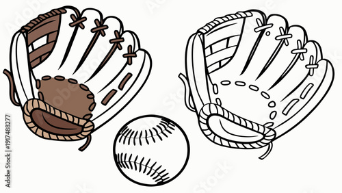 Baseball Gloves and Ball
