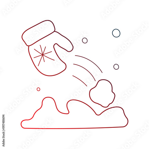 Snow Ball doodle icon with white background vector stock illustration