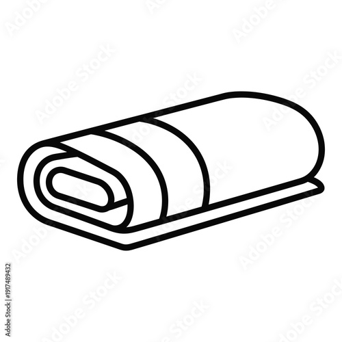 Rolled up towel on a flat surface for bathroom hygiene icon