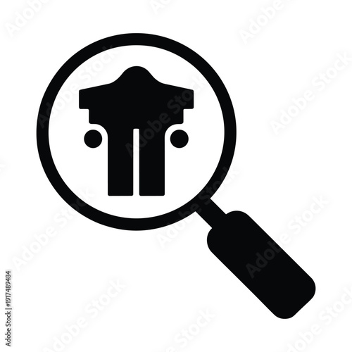 Magnifying glass with ancient column icon for search and investigation