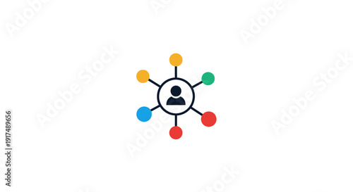 Colorful Network Connection Social Icon.
