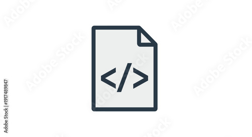 Code Document Icon with Code Symbol.