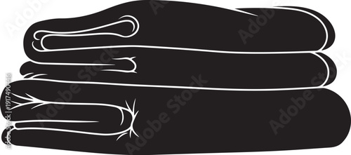 Stack of black gloves on white background illustration