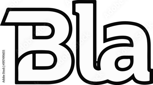 Bold black outline spelling "Bla" in a stylized font on a white background