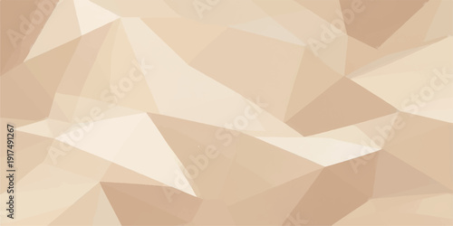 Vintage brown and yellow crumpled paper texture featuring an abstract geometric triangle pattern with a grunge vector art design and a retro creased backdrop