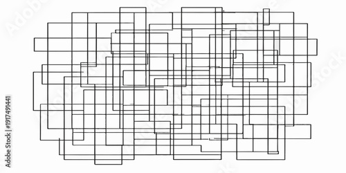 Abstract vector background featuring a black and white sketch of an architectural blueprint for a modern house construction project including technical engineering plans and interior furniture layouts
