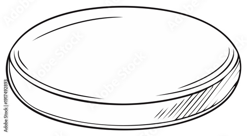 Black and white line drawing of a glass culture dish for laboratory research