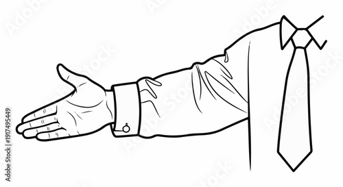 Businessman in a suit offering his hand for a handshake