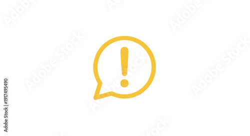Exclamation Mark in Speech Bubble Icon.