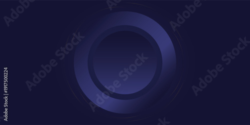 Abstract Dark Blue Concentric Circles with Subtle Gradient Effect.