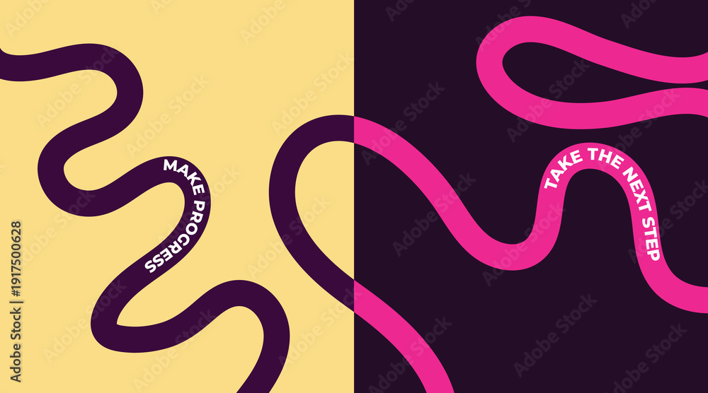 Obraz premium Vibrant squiggly lines artwork with contrasting colors