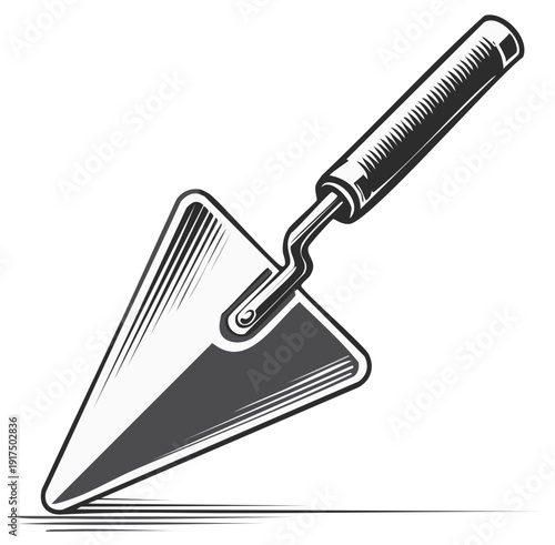 Trowel illustration in vector style, construction tool design.