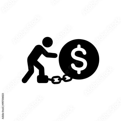 Chained To Financial Debt Icon