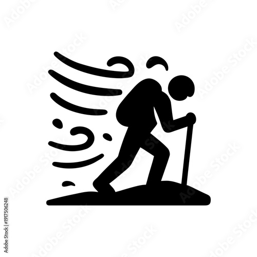Trekking Through Severe Storm Icon