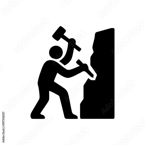 Carving Through Solid Rock Icon