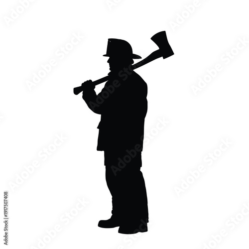 Lumberjack with Axe Silhouette Illustration
