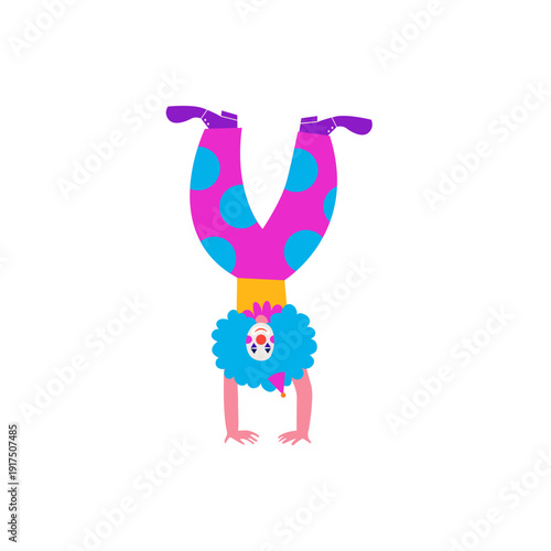 funny clown. Festival, Purim, Carnival and Circus concept. Colorful vibrant modern style