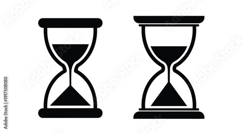 hourglasses displaying different sand levels a stark silhouette