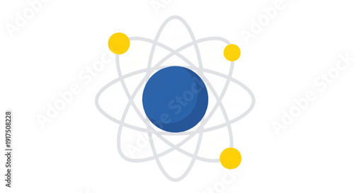 Atomic Structure Model with Electrons and Nucleus.