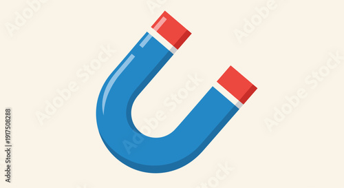 Blue Horseshoe Magnet with Red Poles.