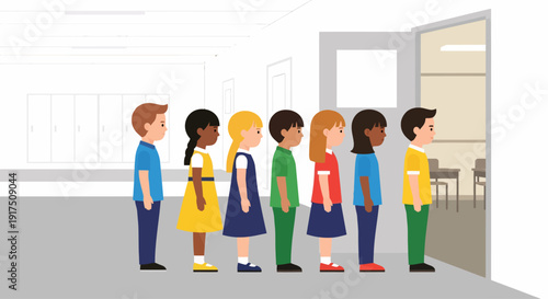 Diverse Group of Children Standing Together.