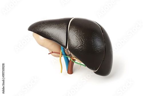 Photorealistic 3D Human Liver Side View