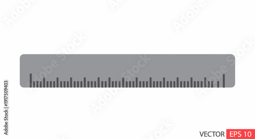 Gray Ruler Measurement Tool Illustration.