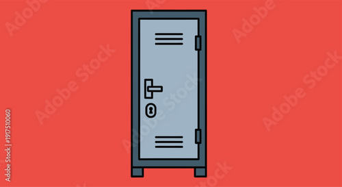 Metal Locker with Lock and Handle.