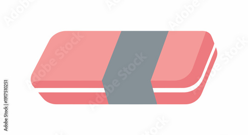 Pink Eraser Illustration with Gray Band.