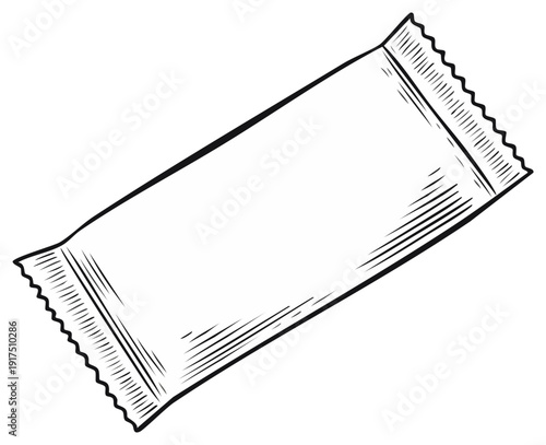 Retro Engraved Illustration of a Snack Bar Package