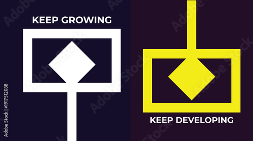 Motivational geometric growth and development poster