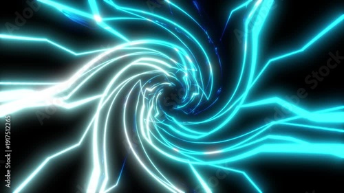 Blue Electric swirl lightning spark loop effect animation