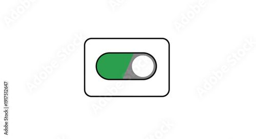 Green toggle switch button on.