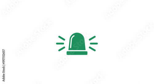 Green Siren Light Emergency Signal Icon.