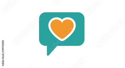 Heart in speech bubble icon symbol.