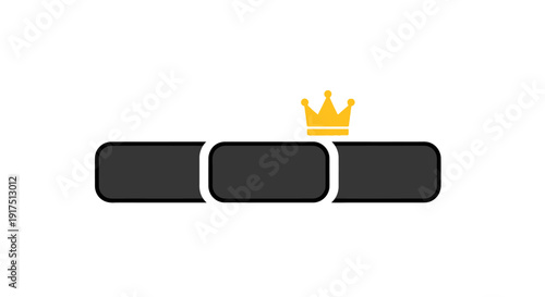 Golden crown on switch button.