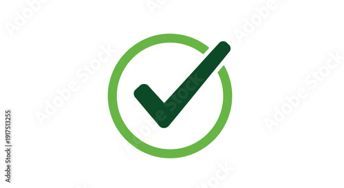 Green Check Mark Icon Symbol.