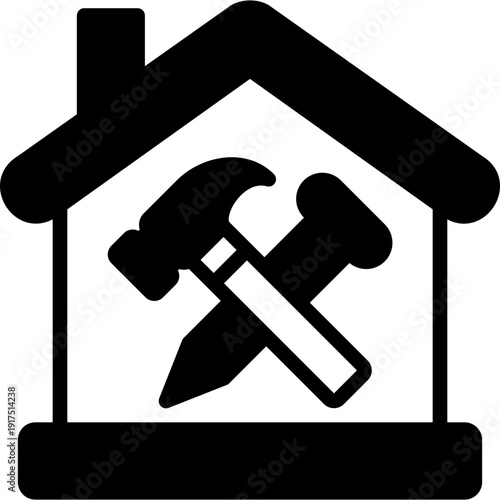 renovation icon illustration design with solid
