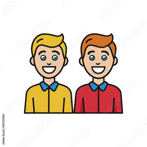 International Day of Friendship illustration of two smiling brothers
