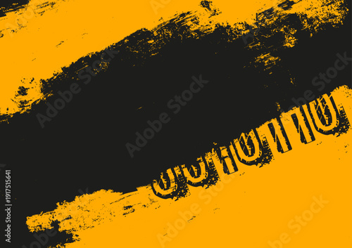 Abstract vector illustration with distressed paint textures and vintage typography elements creating bold monochrome grunge background.