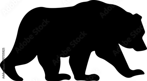 Bear icon in flat style featuring grizzly, ursus, wildlife, animal silhouette and predator synonym elements for nature design, forest logo branding and graphic use
